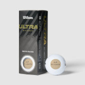 Black Trendy Elegante Vorname | Tan Brown Golfball (Verpackungen)