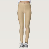 Black Trendy Elegante Vorname | Tan Brown Leggings (Vorderseite)