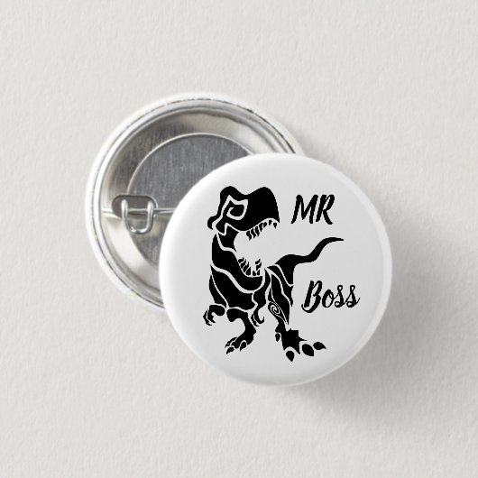 Black Trex The Boss Dino Button (Vorne & Hinten)