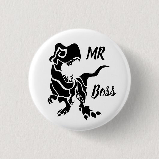 Black Trex The Boss Dino Button (Vorderseite)