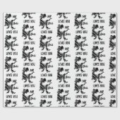 Black Trex The Boss Dino Geschenkpapier (Flach)