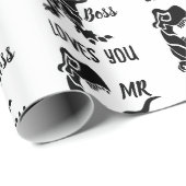 Black Trex The Boss Dino Geschenkpapier (Rolleneckpunkt)