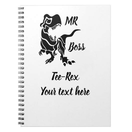 Black Trex The Boss Dino Notizblock (Vorderseite)