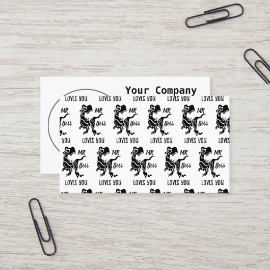 Black Trex The Boss Dino Visitenkarte (Vorderseite/Rückseite Beispiel)