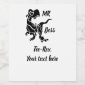 Black Trex The Boss Dino Weinetikett (Einzelnes Label)
