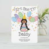 Black Tri Cockapoo Cavapoo Dog Birthday Party Einladung (Stehend Vorderseite)