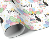 Black Tri Color Aussiedoodle Dog Birthday Geschenkpapier (Rolleneckpunkt)