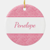 Black Tri Pembroke walisisches Corgi Herz mit Name Keramik Ornament (Hinten)