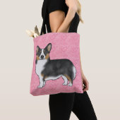 Black Tri Pembroke Welsh Corgi Liebe Hearts Pink Tasche (Von Nahem)