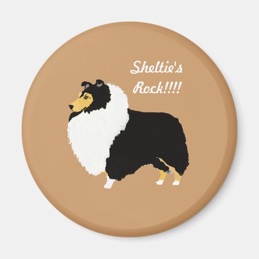Black Tri Shetland Sheepdogs Rock!! Magnet (Vorne)