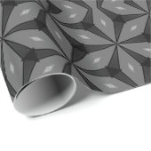 Black Tri Star Geometry Muster-GIFrap Geschenkpapier (Rolleneckpunkt)