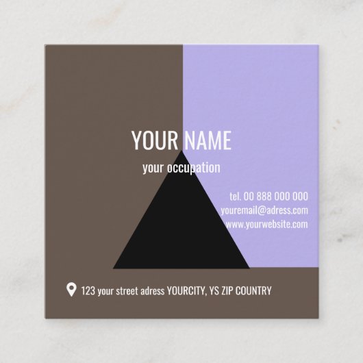 BLACK TRIANGLE Square, 2,5" x 2,5" Business Card Quadratische Visitenkarte (Vorderseite)