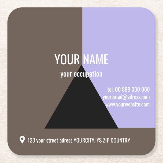 BLACK TRIANGLE Square, 2,5" x 2,5" Business Card Rechteckiger Pappuntersetzer (Vorderseite)