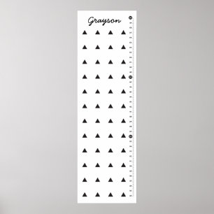 Black Triangles Childrens Custom Height Chart Poster