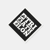 Black ・ Triathlon Motivation Party Serviette (Ecke)