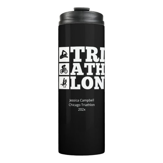 Black ・ Triathlon Motivation Thermosbecher (Vorderseite)