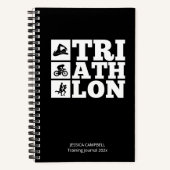 Black ・ Triathlon Training Log & Motivation Notizblock (Vorderseite)