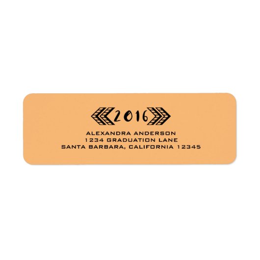Black Tribal Aztec Abschluss Address Labels (Vorne)