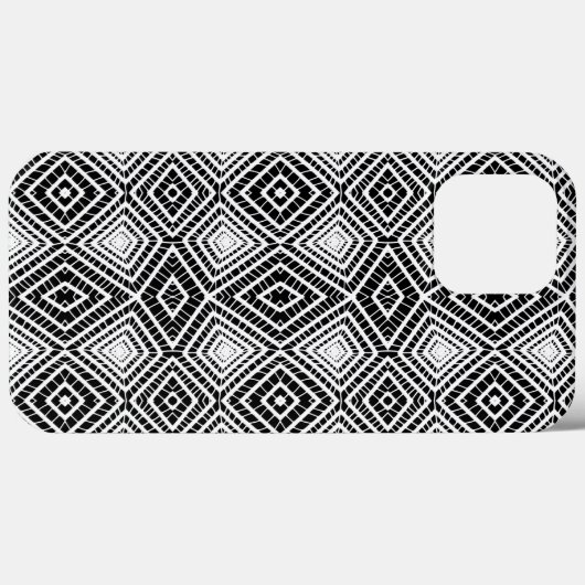 Black Tribal Diamonds Mud Tuch Afrikanisches Muste Case-Mate iPhone Hülle (Rückseite (Horizontal))