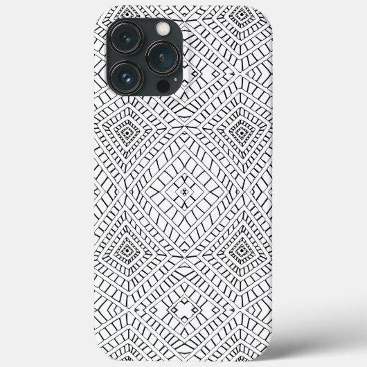 Black Tribal Diamonds Mud Tuch Afrikanisches Muste Case-Mate iPhone Hülle (Rückseite)