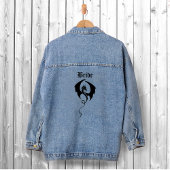 Black Tribal Dragon Wedding Bride Jeansjacke