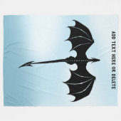 Black Tribal Flight Dragon Fantasy Blue Sky Fleecedecke (Vorderseite (Horizontal))