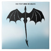 Black Tribal Flight Dragon Fantasy Blue Sky Fliese (Vorderseite)