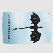 Black Tribal Flight Dragon Fantasy Blue Sky Golfhandtuch (Horizontal)