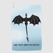 Black Tribal Flight Dragon Fantasy Blue Sky Golfhandtuch (Vorderseite)