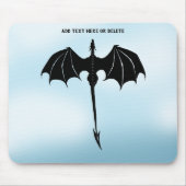 Black Tribal Flight Dragon Fantasy Blue Sky Mousepad (Vorne)