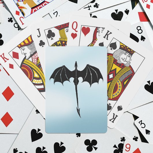 Black Tribal Flight Dragon Fantasy Blue Sky Spielkarten