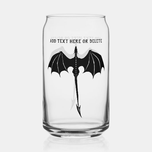 Black Tribal Flight Dragon Fantasy Dosenglas (Vorderseite)