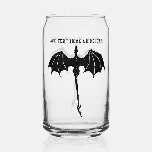 Black Tribal Flight Dragon Fantasy Dosenglas (Rückseite)