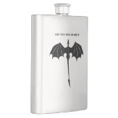 Black Tribal Flight Dragon Fantasy Flachmann (Rechts)