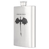 Black Tribal Flight Dragon Fantasy Flachmann (Links)