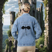 Black Tribal Flight Dragon Fantasy Jeansjacke