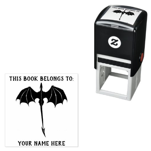 Black Tribal Flight Dragon Fantasy Permastempel (Beispiel)