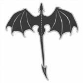 Black Tribal Flight Dragon Fantasy White Aufkleber (Vorderseite)