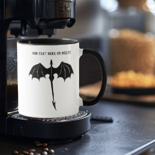 Black Tribal Flight Dragon Fantasy White Tasse