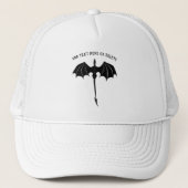 Black Tribal Flight Dragon Fantasy White Truckerkappe (Vorderseite)