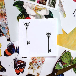 Black Tribal Owl Key Permastempel