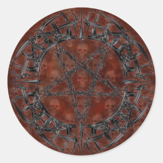 Black Tribal Pentagram Runder Aufkleber