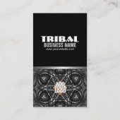 Black Tribal Star Business Card Visitenkarte (Rückseite)