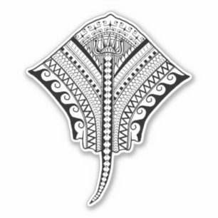 Black Tribal Stingray Manta Ray Aufkleber