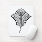 Black Tribal Stingray Manta Ray Mousepad (Mit Mouse)