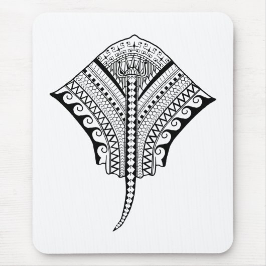 Black Tribal Stingray Manta Ray Mousepad (Vorne)