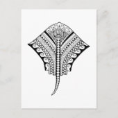 Black Tribal Stingray Manta Ray Postkarte (Vorderseite)