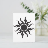 Black Tribal Sun Postkarte (Stehend Vorderseite)