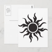 Black Tribal Sun Postkarte (Vorne/Hinten)