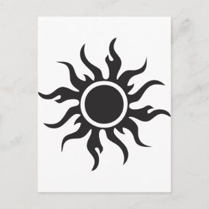 Black Tribal Sun Postkarte